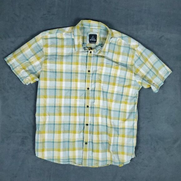 Prana Plaid Shirt Lot Of 2 Mens 2XL XXL Short Sleeve Button Up Hiking Outdoor - Picture 6 of 12